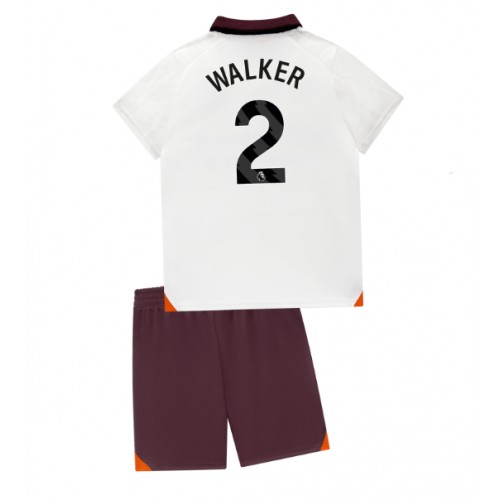 Fotbalové Dres Manchester City Kyle Walker #2 Dětské Venkovní 2023-24 Krátký Rukáv (+ trenýrky)